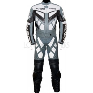 Harley V-ROD Classic Grey 2pc Leather Biker Suit 